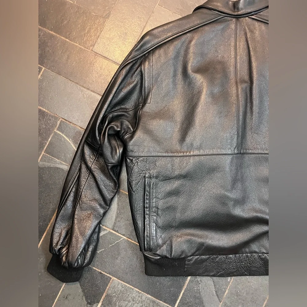 Vintage Wilson’s leather bomber jacket coat black - Picture 8 of 9